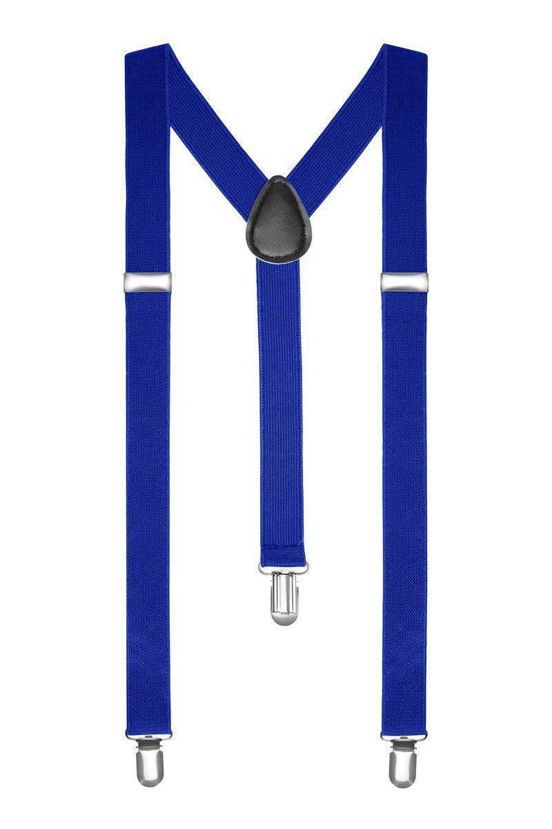 Men’s Adjustable Plain Slim Braces 2.5 Cm Wide Trouser Suspenders Clip on Fancy Dress