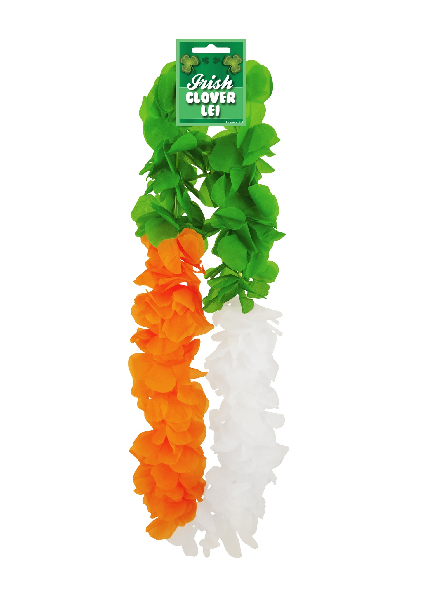 Irish Tricolour Hula Lei 100cm Orange Green White St Patrick’s Day Fancy Dress Party Costume Accessory