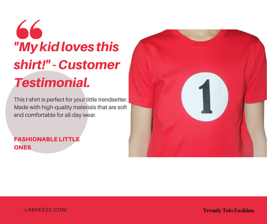 Children's 1 Red Printed T-Shirt - Vibrant Style for Little Trendsetters