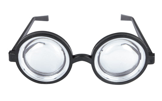 Adult Nerd Glasses with Clear Lenses Round Magnifying Glasses Minion Nerd Fancy Dress Costume Glasses