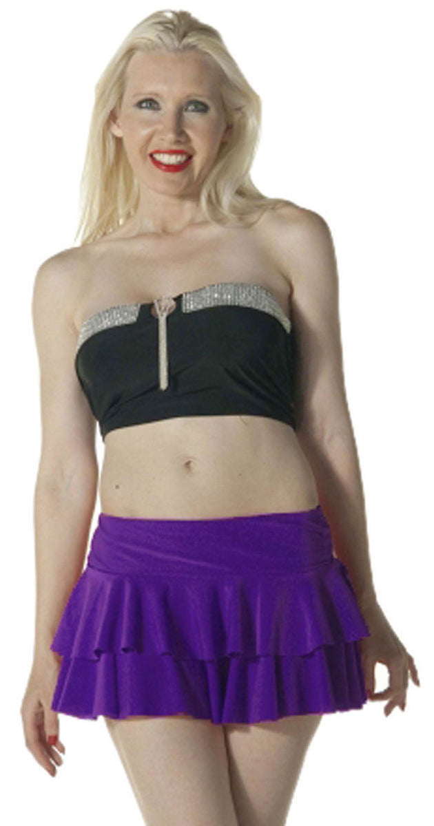 Ladies RaRa Skirt Layered Frill Vibrant UV Neon Plain Dance Club Wear Party Casual Fancy Dress