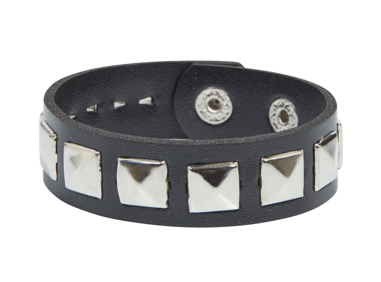 Black PU Leather Silver Studded Wristband 1980’s Gothic Punk Fancy Dress Party Costume Accessory