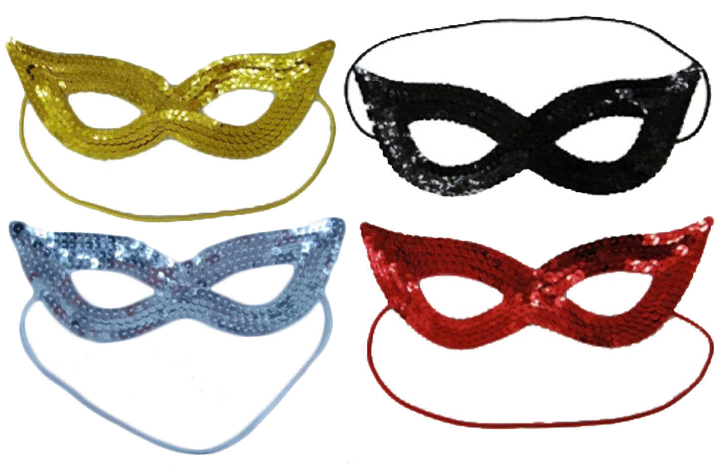 Adults Sequin Masquerade Eye Mask Domino Shape Sexy Cat Eye Mask Fancy Dress Party Accessory