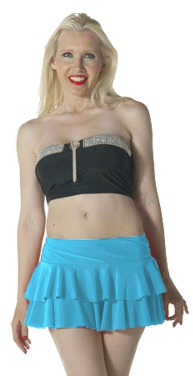 Ladies RaRa Skirt Layered Frill Vibrant UV Neon Plain Dance Club Wear Party Casual Fancy Dress