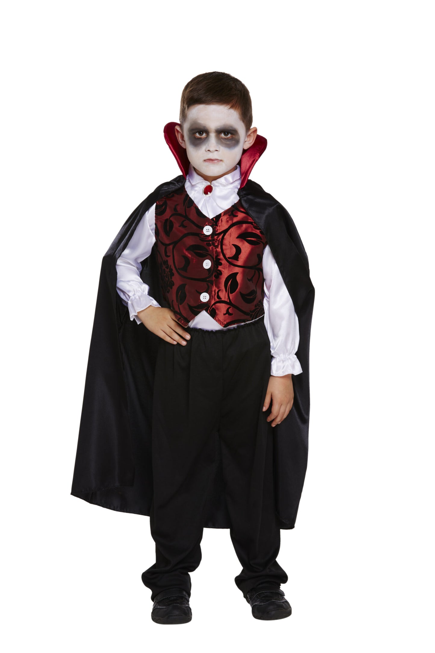 Children’s Deluxe Vampire Costume – Boys Halloween Horror Dracula Fancy Dress Outfit with Cape, and Accessories for Spooky Dress Up