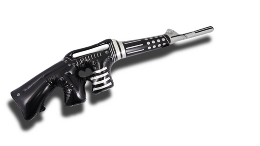 Inflatable Machine Gun Black With Silver 90CM - Command Attention with Stylish Flair