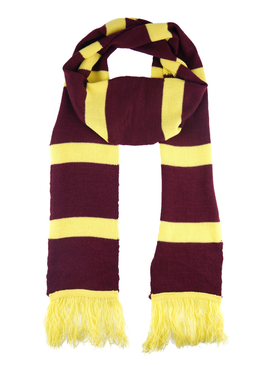 Wrap in Wizardry: Magical Maroon and Yellow Wizard Knitted Scarf - Cozy Winter Accessory for Enchanting Style