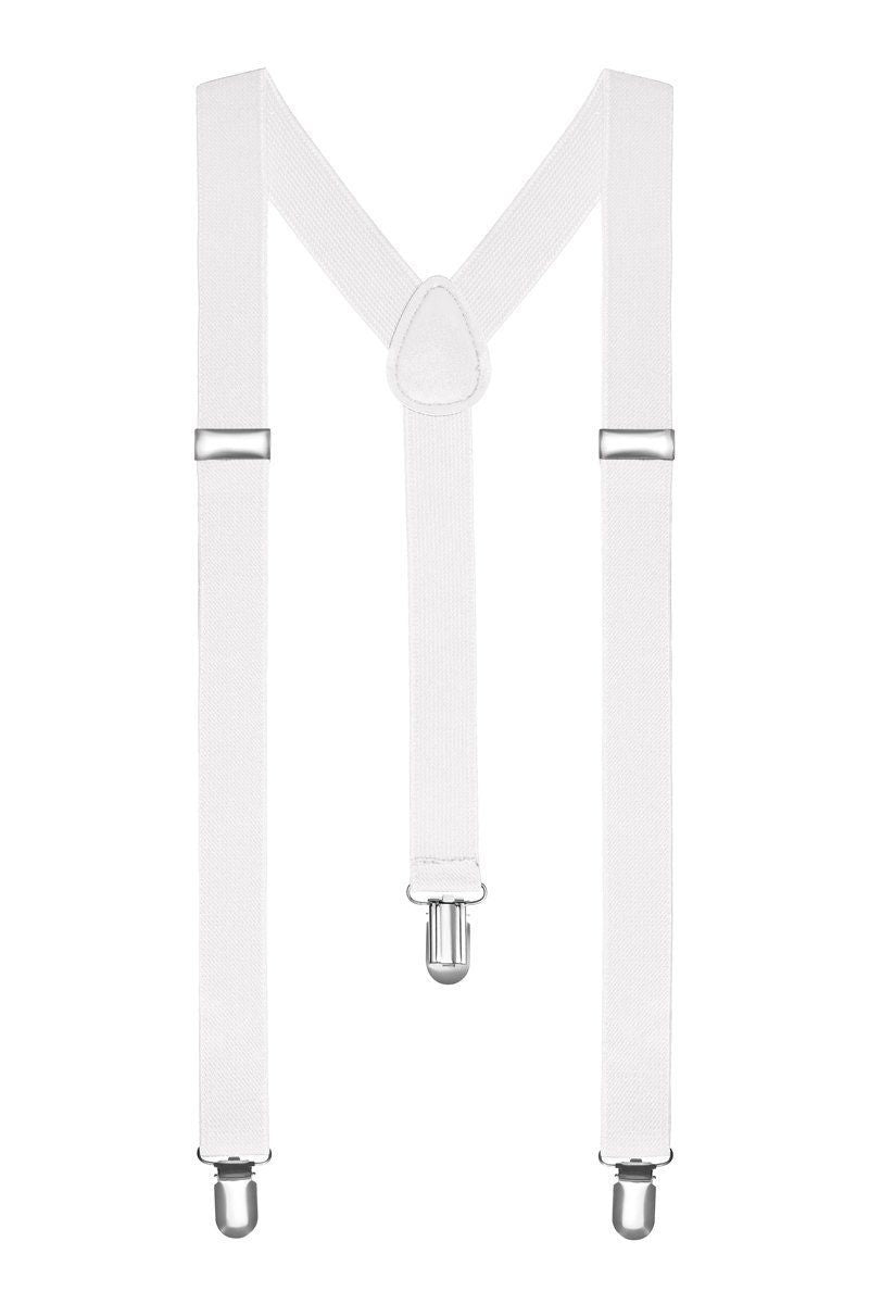 Men’s Adjustable Plain Slim Braces 2.5 Cm Wide Trouser Suspenders Clip on Fancy Dress