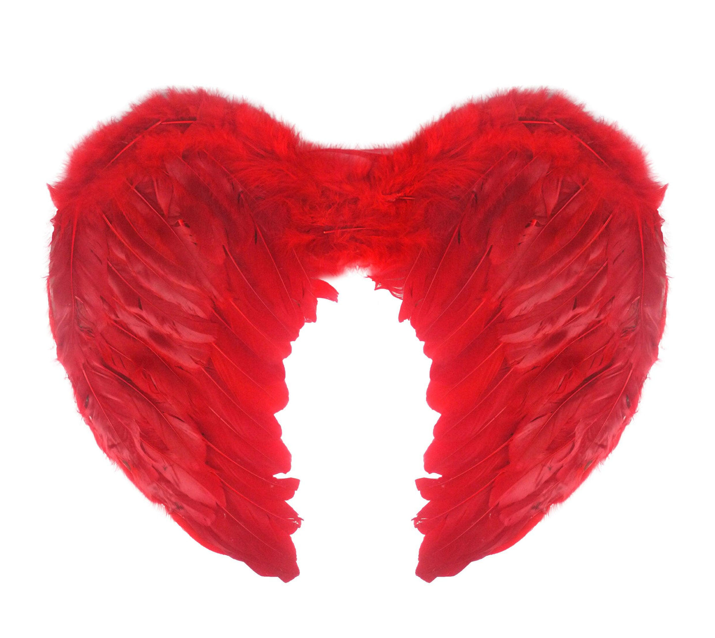 Adult Red Angel Feather Wings 44cm x 34cm Red Devil Halloween Fancy Dress Party Costume Accessory - Labreeze