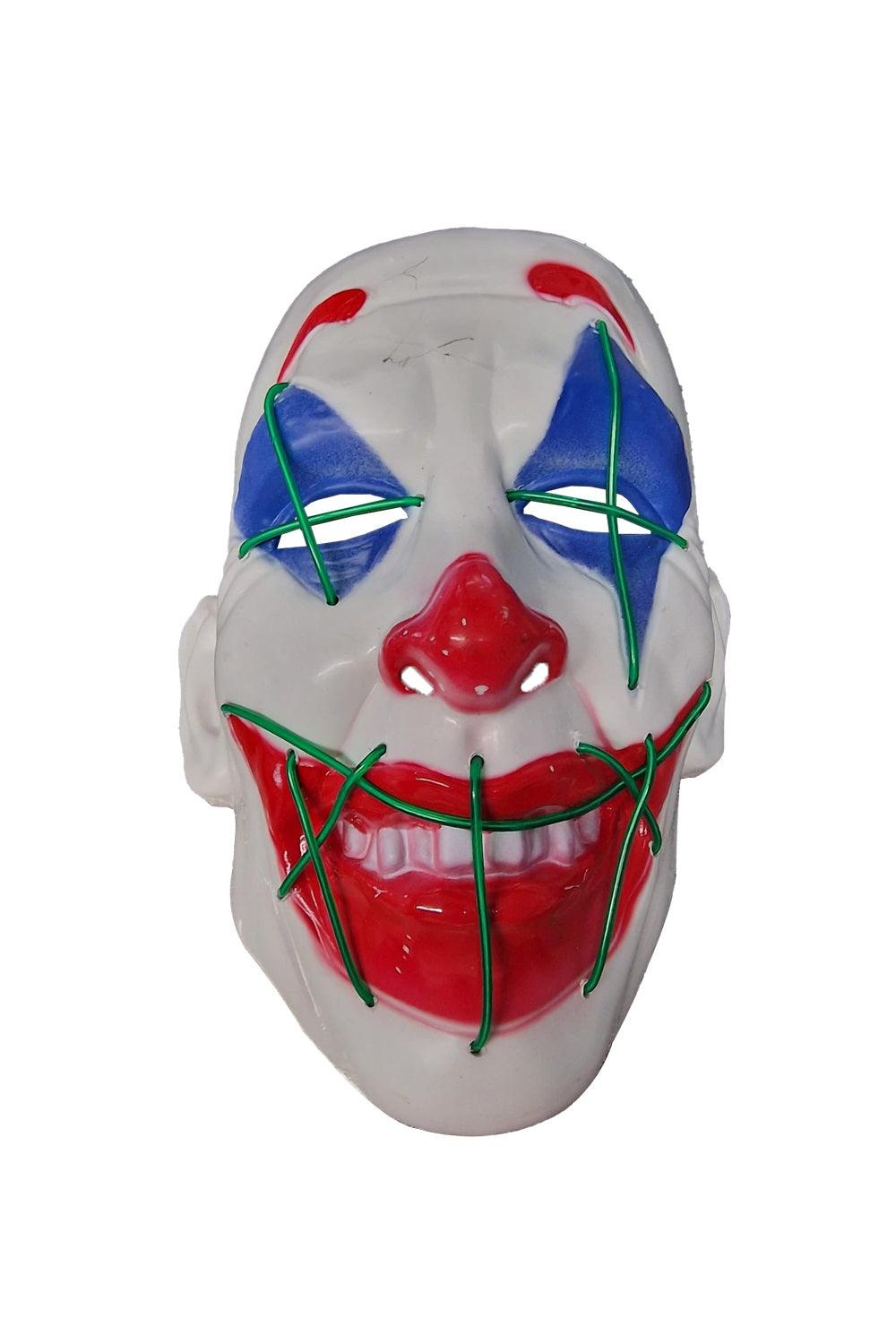 Adults Circus Evil Clown Light Up Assorted Mask Halloween Horror Fancy Dress Party - Labreeze