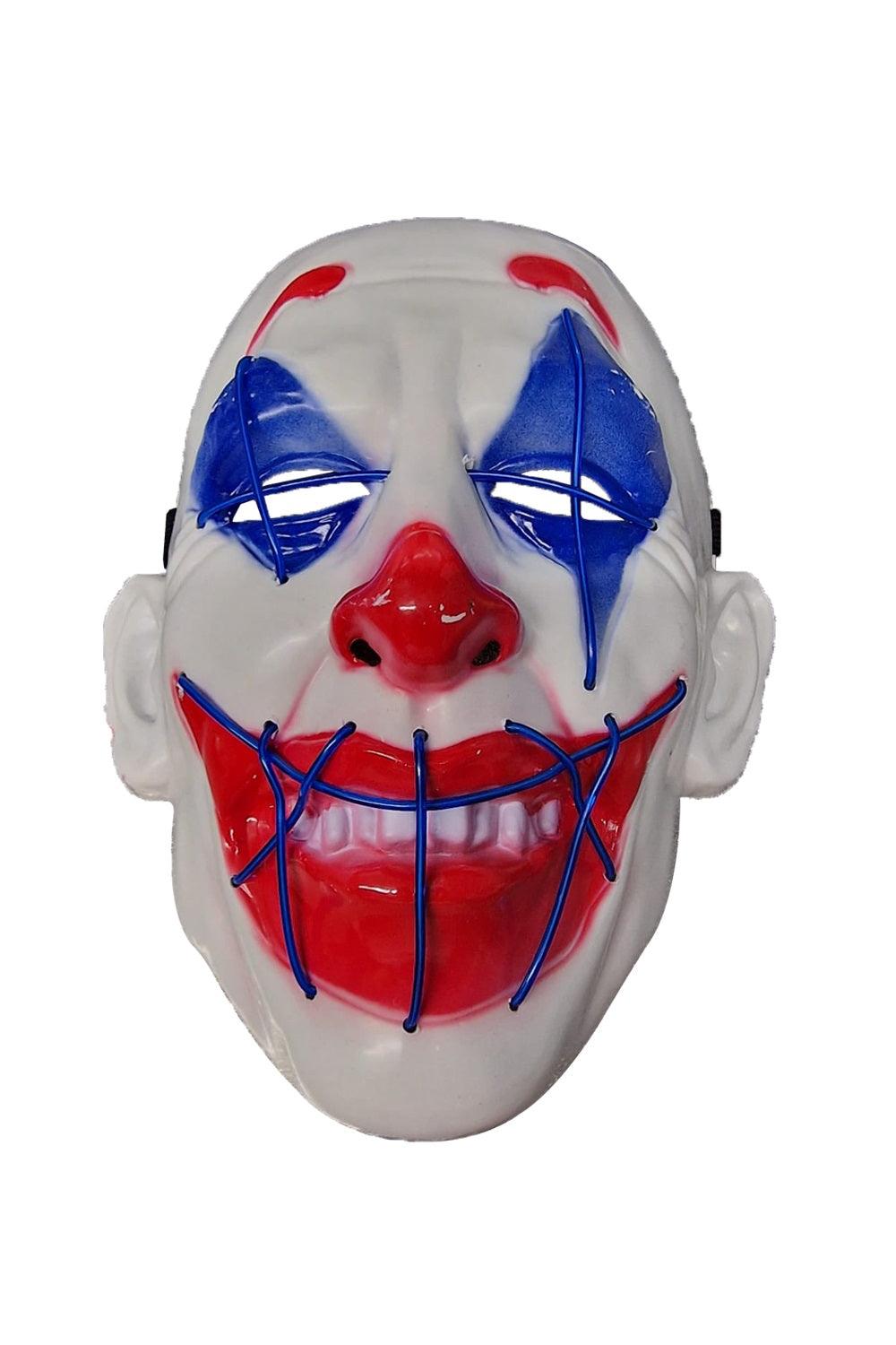 Adults Circus Evil Clown Light Up Assorted Mask Halloween Horror Fancy Dress Party - Labreeze