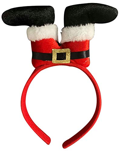 Santa Legs Upside Down Aliceband Ladies Girls Christmas Xmas Fancy Dress Accessory