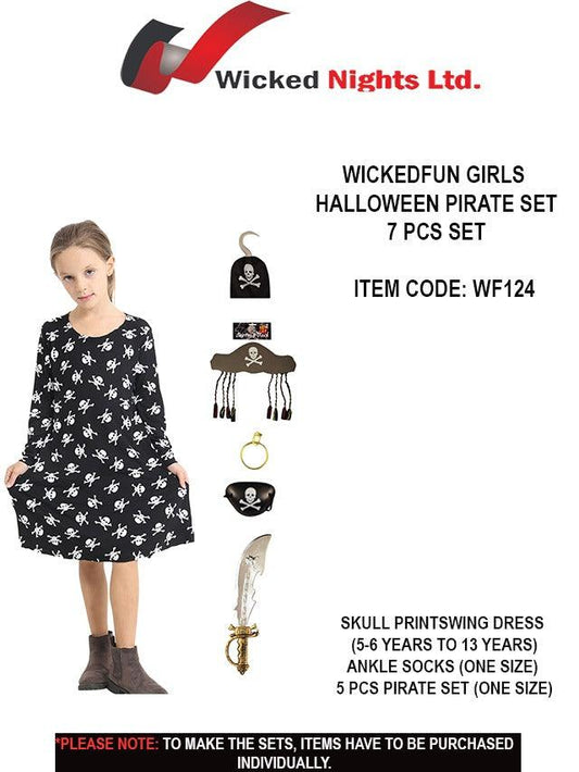 “Howl-O-Ween Havoc: 7-Piece Pirate Set for Wickedly Fun Girls!”.”Skull Swing and Pirate Bling: 5-Piece Howl-O-Ween Havoc Set for Girls!” - Labreeze