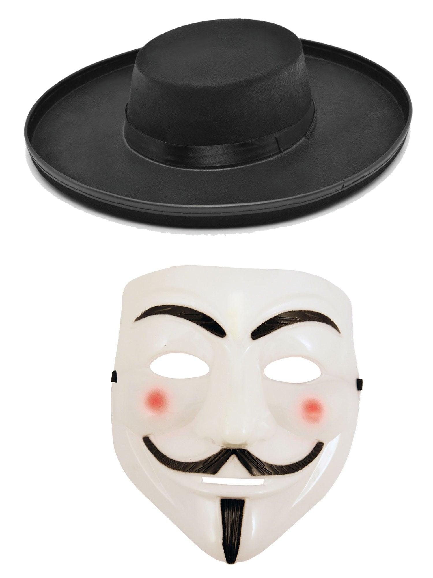 Labreeze Vendetta Costume Set | Face Mask & Felt Hat - Labreeze