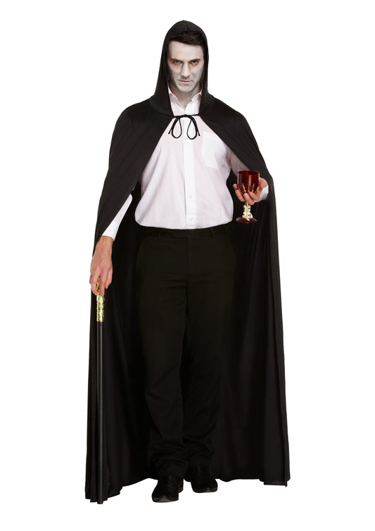 Long Black Halloween Cape with Hood Gothic Hooded Cloak Grim Reaper Wizard Witch Vampire Unisex Halloween Costumes - Labreeze