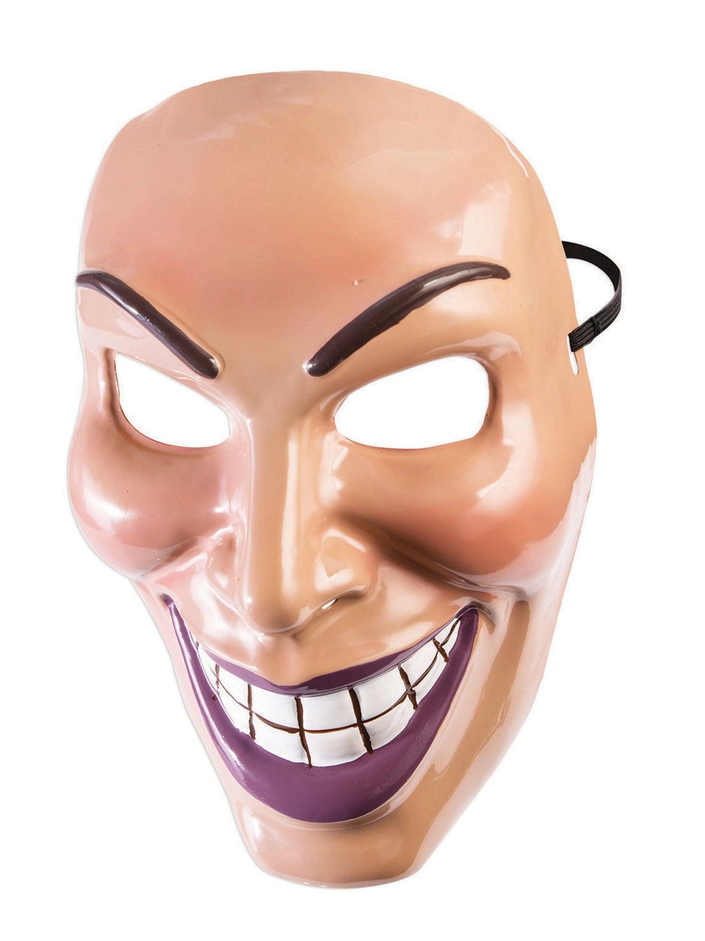 Male Evil Grin Purge Face Mask with Fake Blooded Knife Prop 38 Cm Halloween Scary Smile Fancy Dress Party Costume - Labreeze