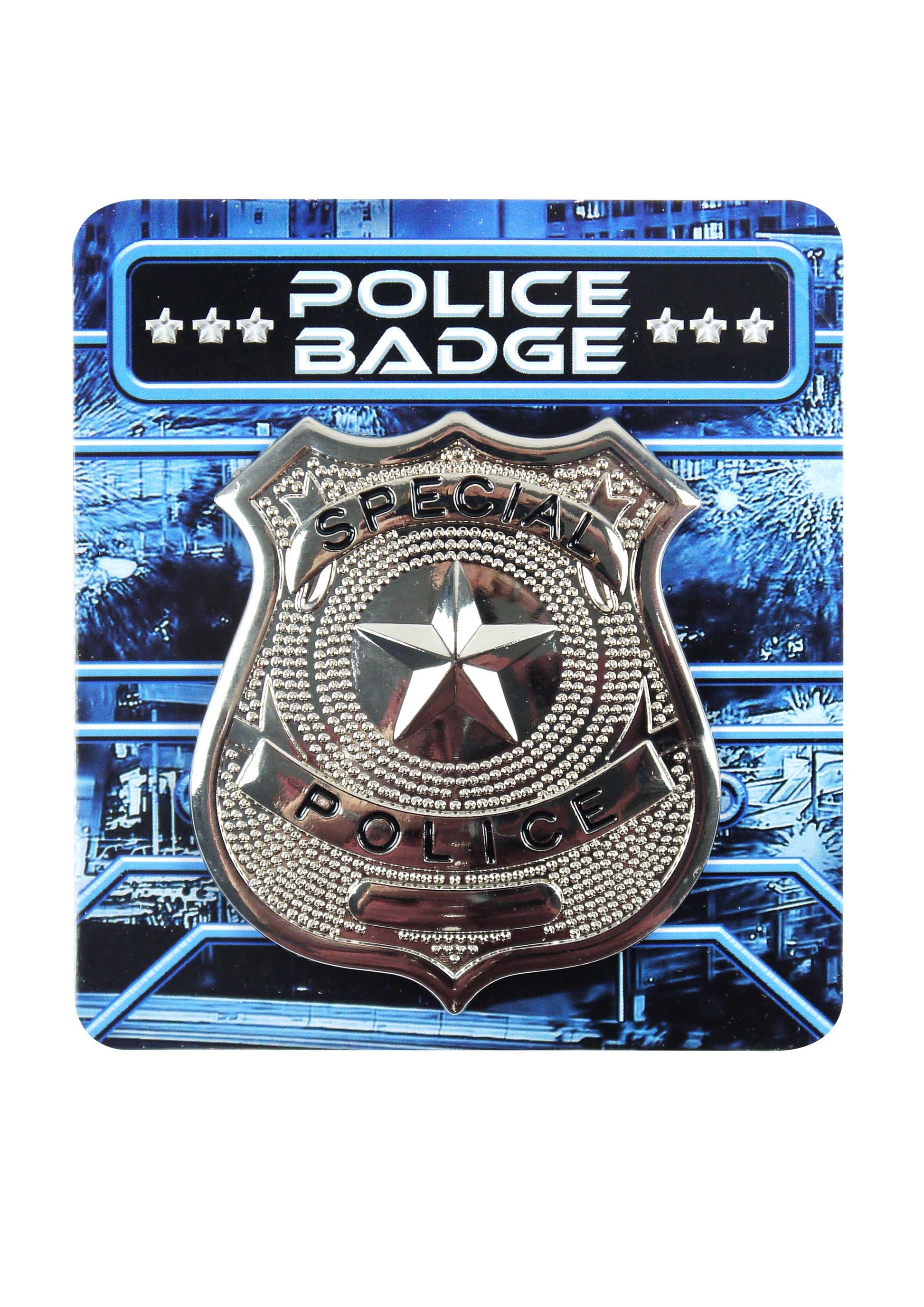 Silver Metal Police Badge Unisex Adults Police costume Fancy Dress Accessory - Labreeze
