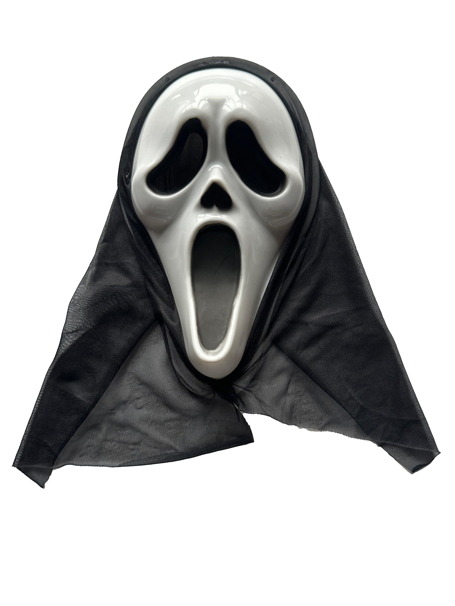 Terrifying Ghost Costume Set: Long Black Cape, Scream Ghost Killer Mask, and Bloodied Cleaver Weapon - Labreeze