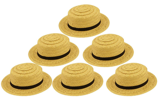 25 X BUDGET STRAW BOATER HAT FANCY DRESS 1920'S ROWING BOAT HAT - Labreeze