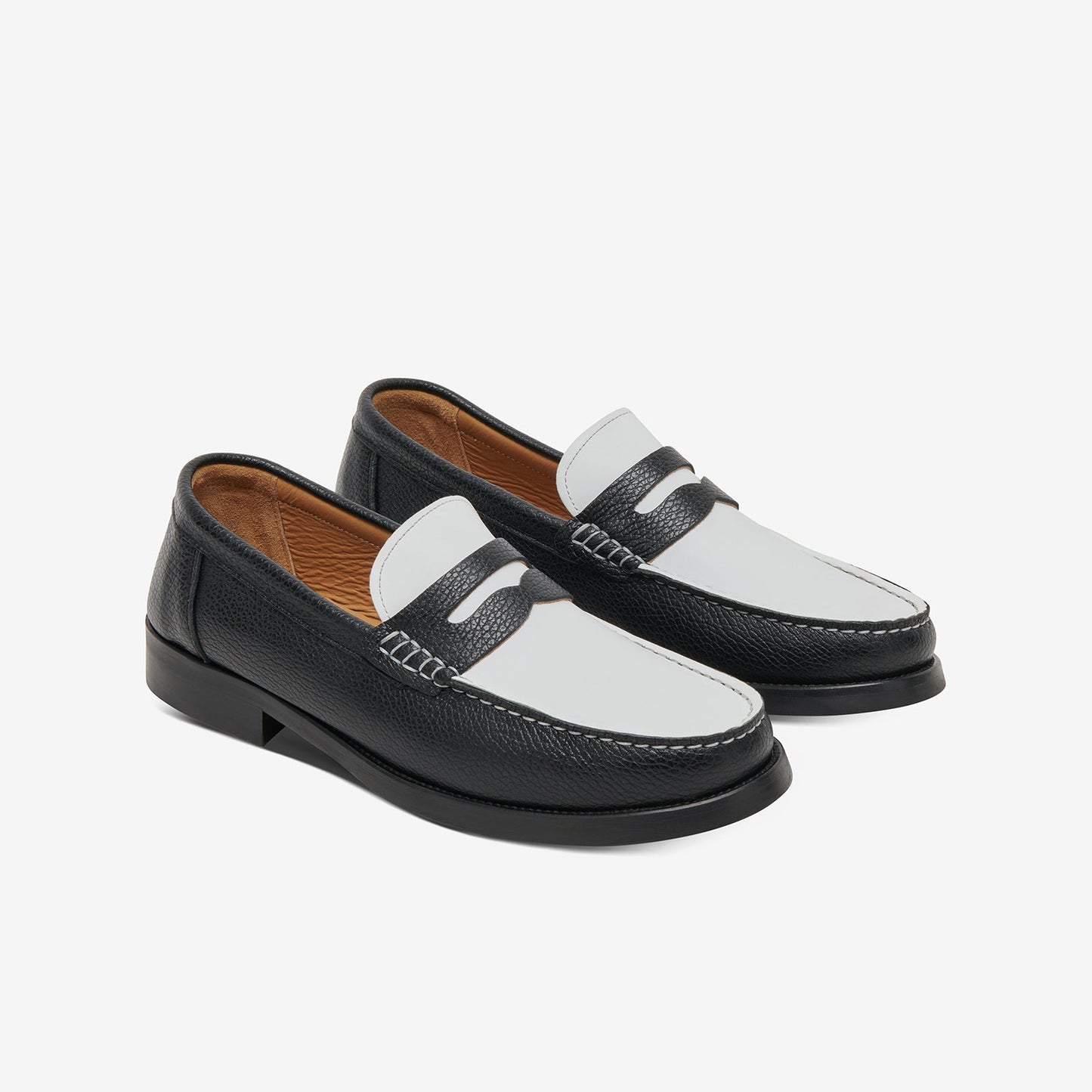 The Essex Penny Loafer - Black/White