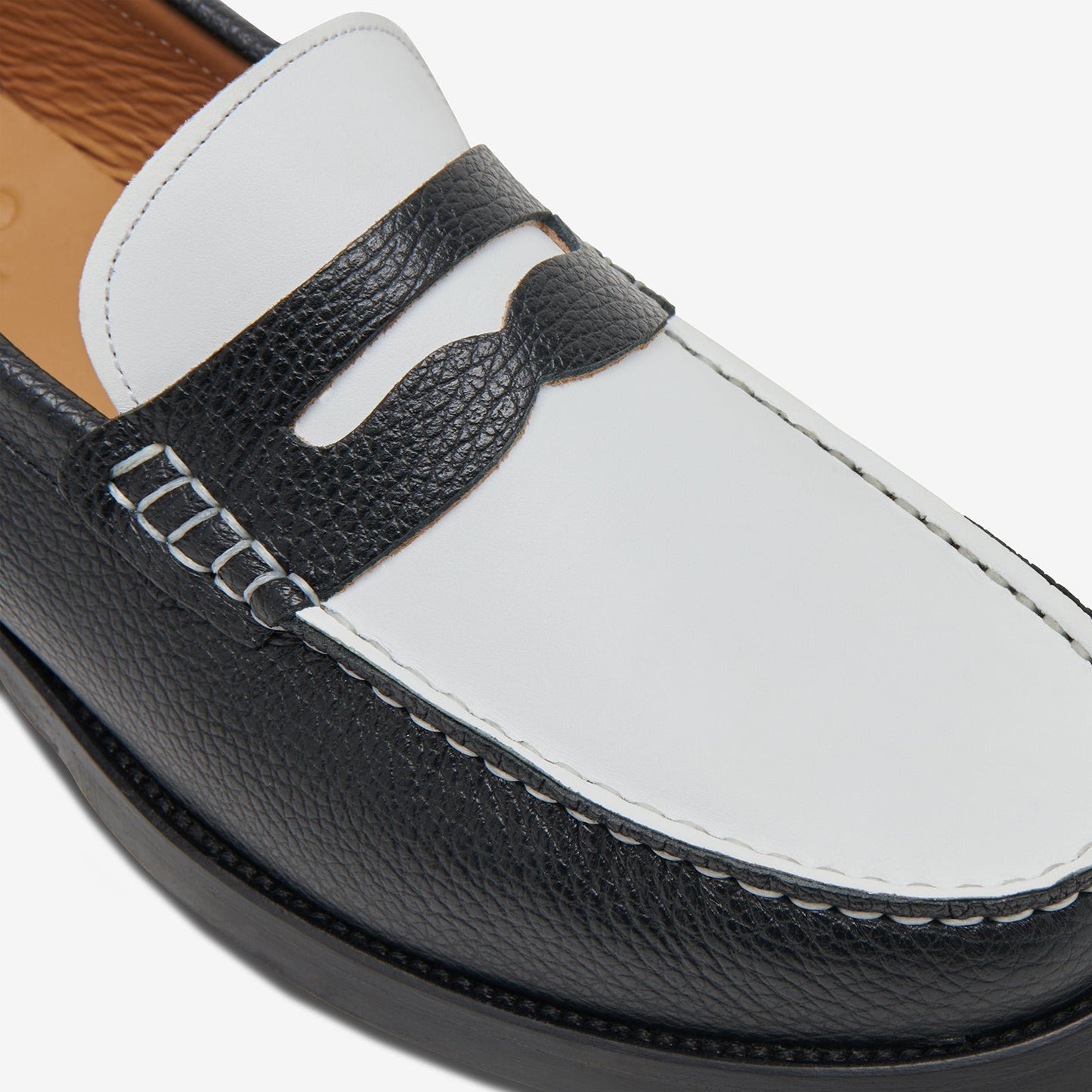 The Essex Penny Loafer - Black/White