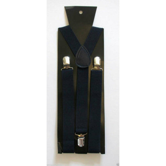 Adjustable Braces Mens Womens Unisex Plain Trouser Suspenders Elastic Clip On - Labreeze