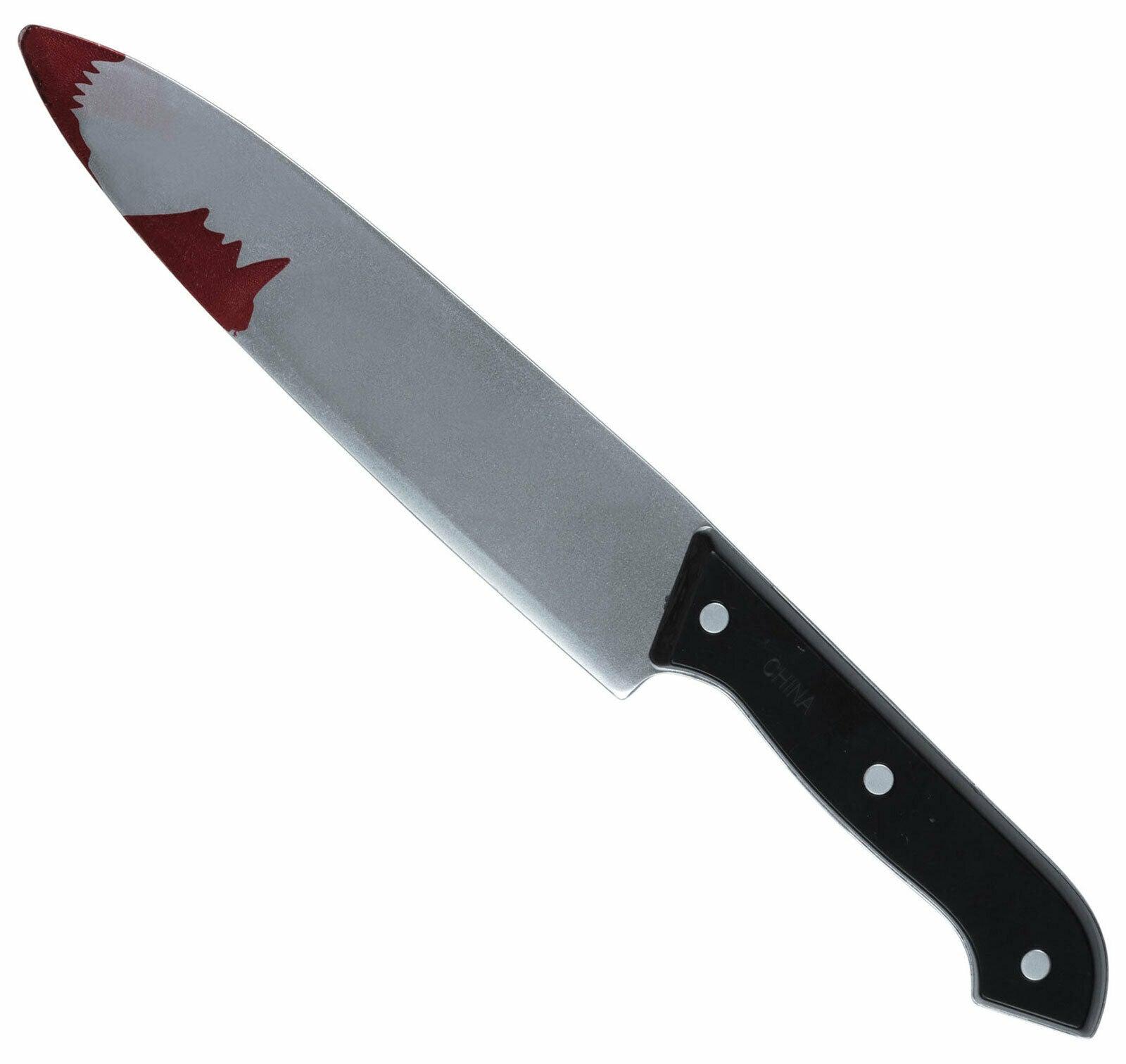 Bloody Kitchen Knife Novelty Halloween Horror Plastic Toy Fancy Dress Prop - Labreeze