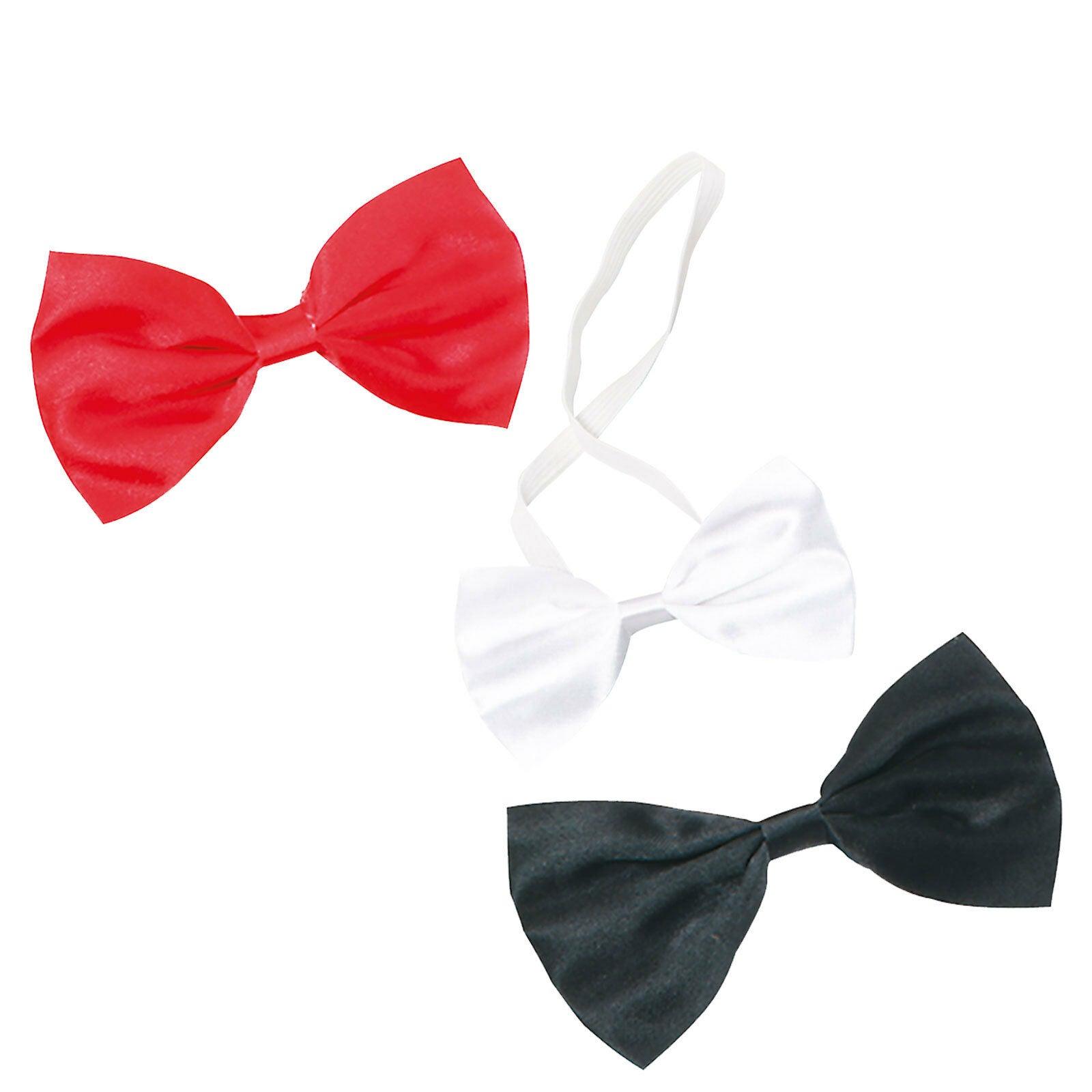 Bow Tie Small Black Red White Budget 1920s Fancy Dress Costume Accessory - Labreeze