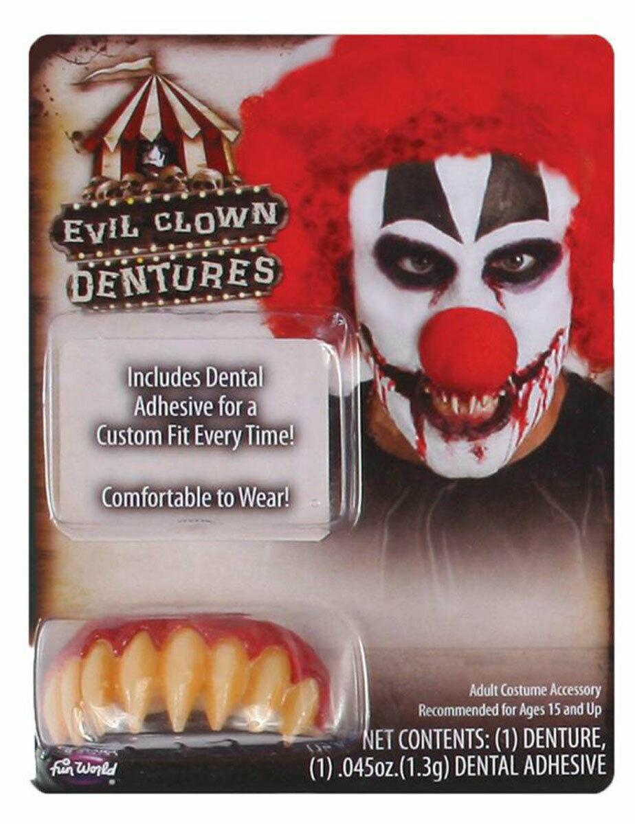 Demon Clown Teeth Denture Halloween Fancy Dress Party Costume Make Up - Labreeze