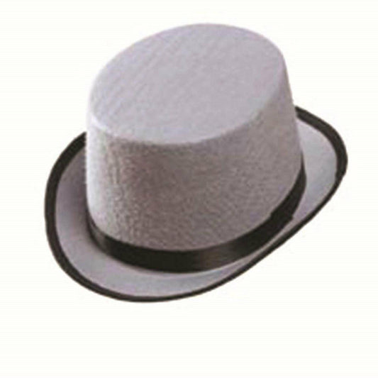 Kids Boys Grey Willy Wonka Velour Top Hat Unisex Smart Boy Fancy Dress - Labreeze