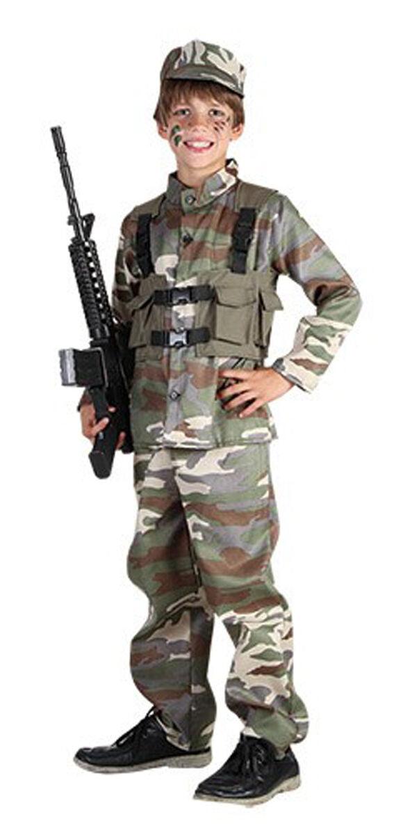 Kids Children’s Armed Forces Camouflage Fancy Dress Costumes Complete Outfit - Labreeze