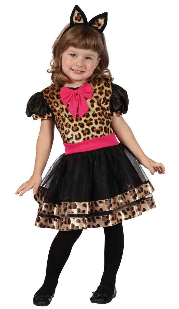 Kids Girls Under 4 Years Teen Sassy Cat Wild Leopard Girls Fancy Dress Costume - Labreeze