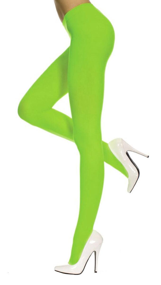 Ladies Girls Neon Colour Plain Opaque Tights Fancy Dress Accessory - Labreeze