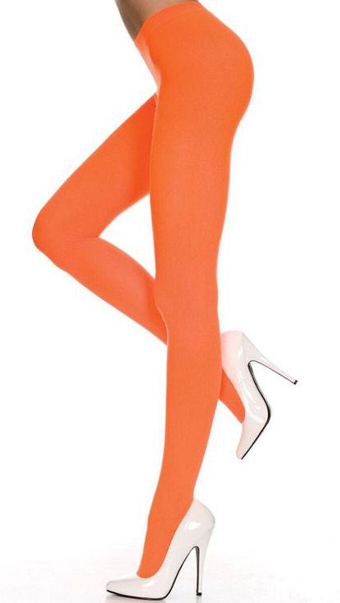 Ladies Girls Neon Colour Plain Opaque Tights Fancy Dress Accessory - Labreeze