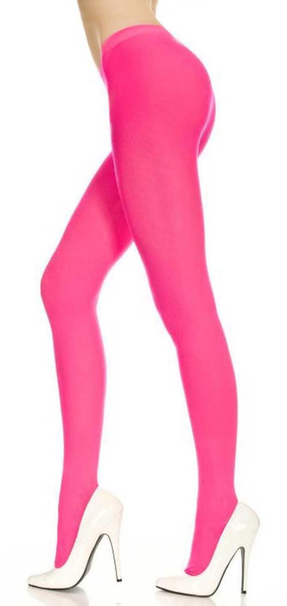 Ladies Girls Neon Colour Plain Opaque Tights Fancy Dress Accessory - Labreeze