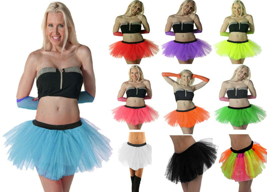 Ladies Girls Neon tutu skirts 1980’s party dancewear hen night fancy dress Plus - Labreeze