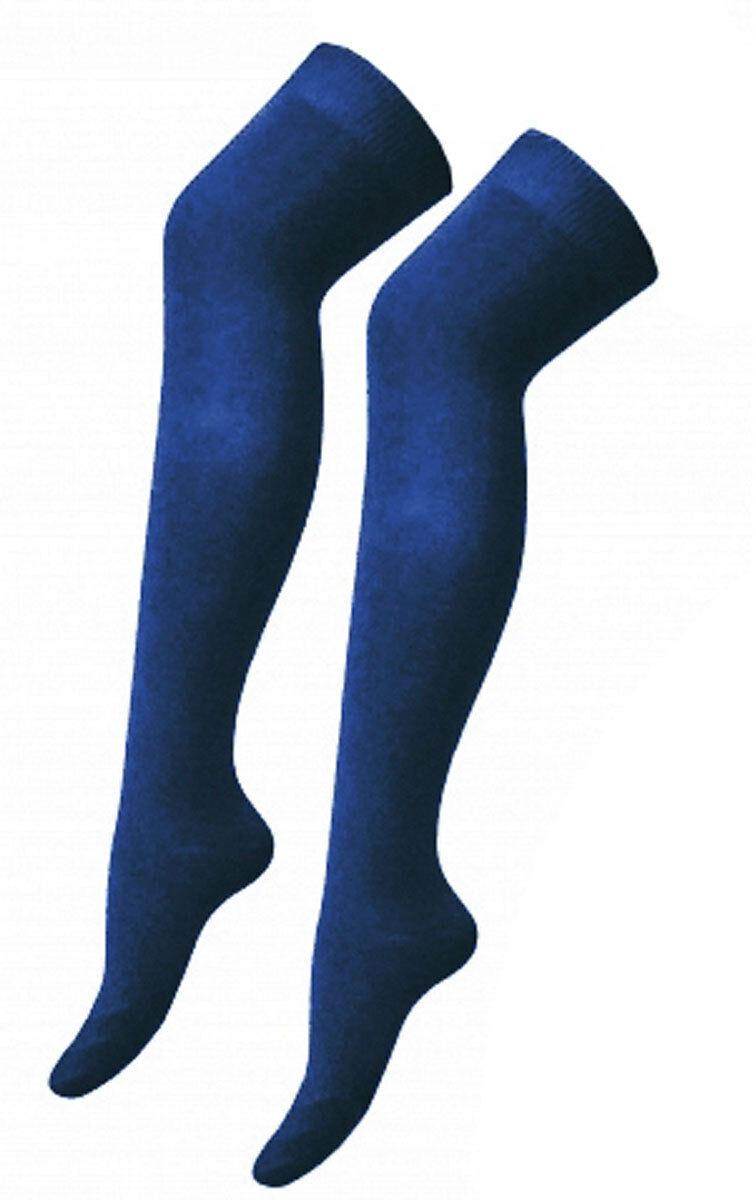 Ladies Girls Over the Knee Socks Thigh High Stretchy Lycra Cotton OTK Socks - Labreeze