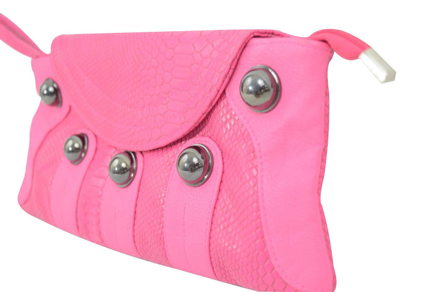 Ladies Girls Pink Crocodile Leather Purse Clutch Wallet Designer Wristlet Handba - Labreeze