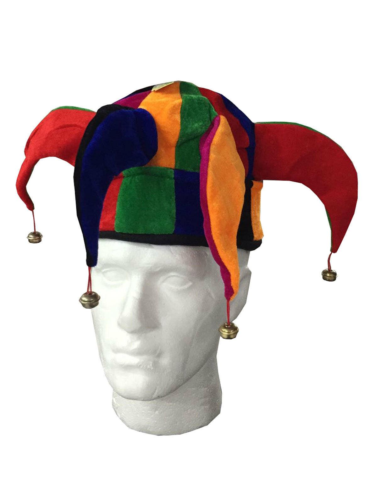 Ladies Men’s Blue/Orange/Red Jester with Bells Unisex Fancy Dress Hat - Labreeze