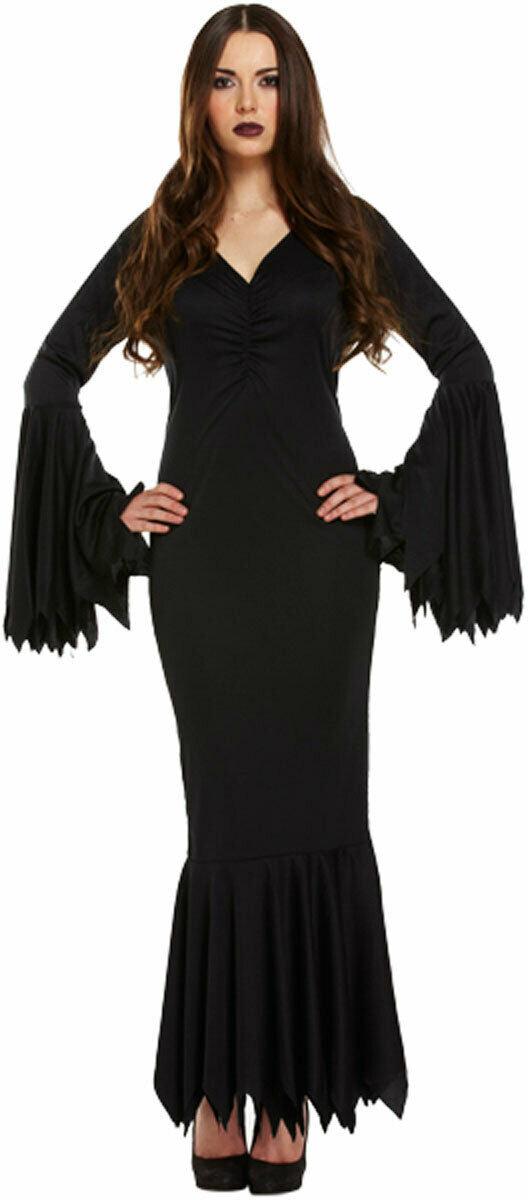 Ladies Vampiress Costume Black Halloween Horror Party Fancy Dress Outfit - Labreeze