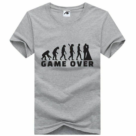 Men’s Game Over Printed Graphic Cotton T-shirt Short Sleeve Boys Novelty Top - Labreeze