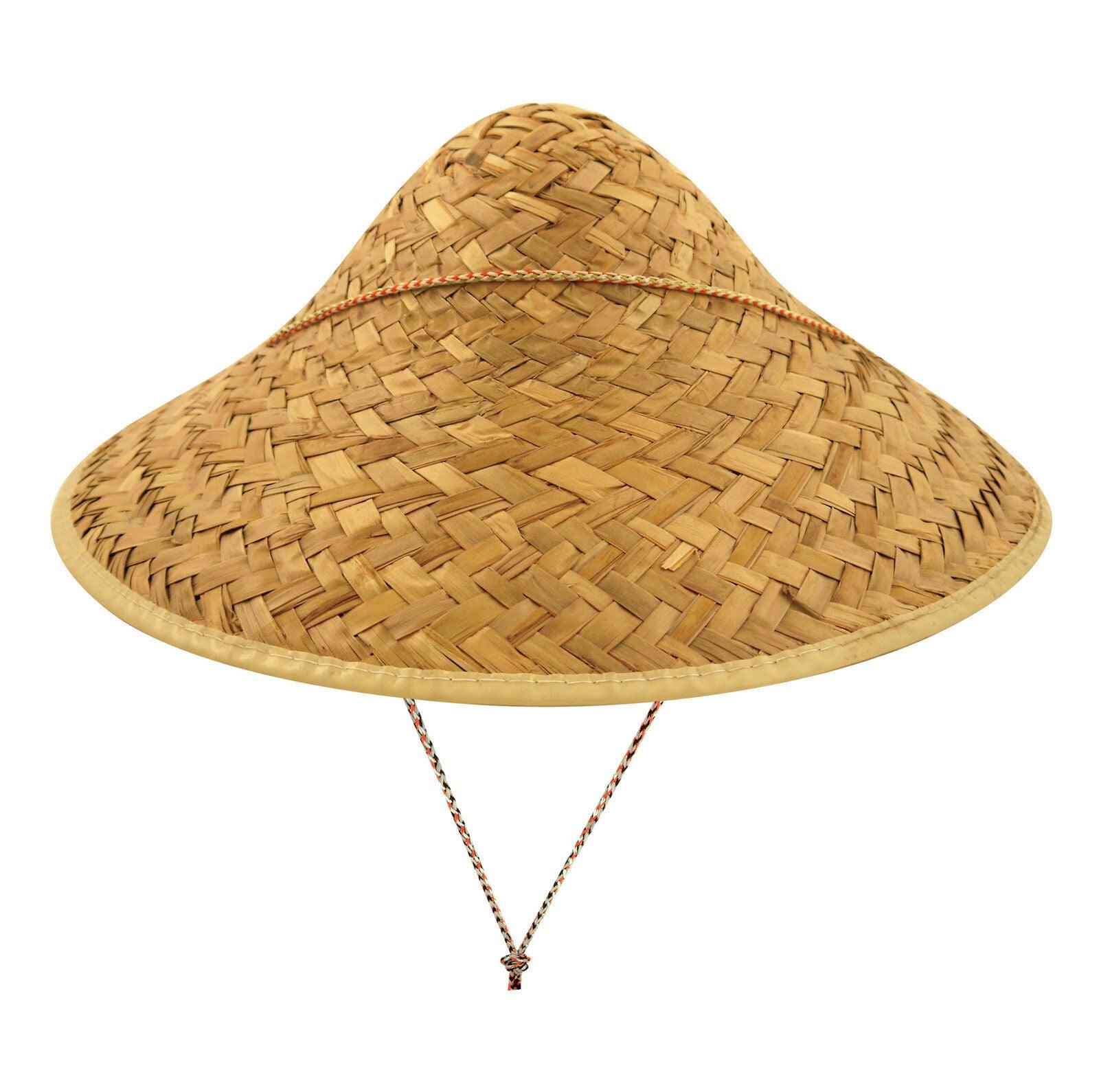 Mens Coolie Straw Hat Edge Binding Novelty Hen Night Party Costume Hat - Labreeze