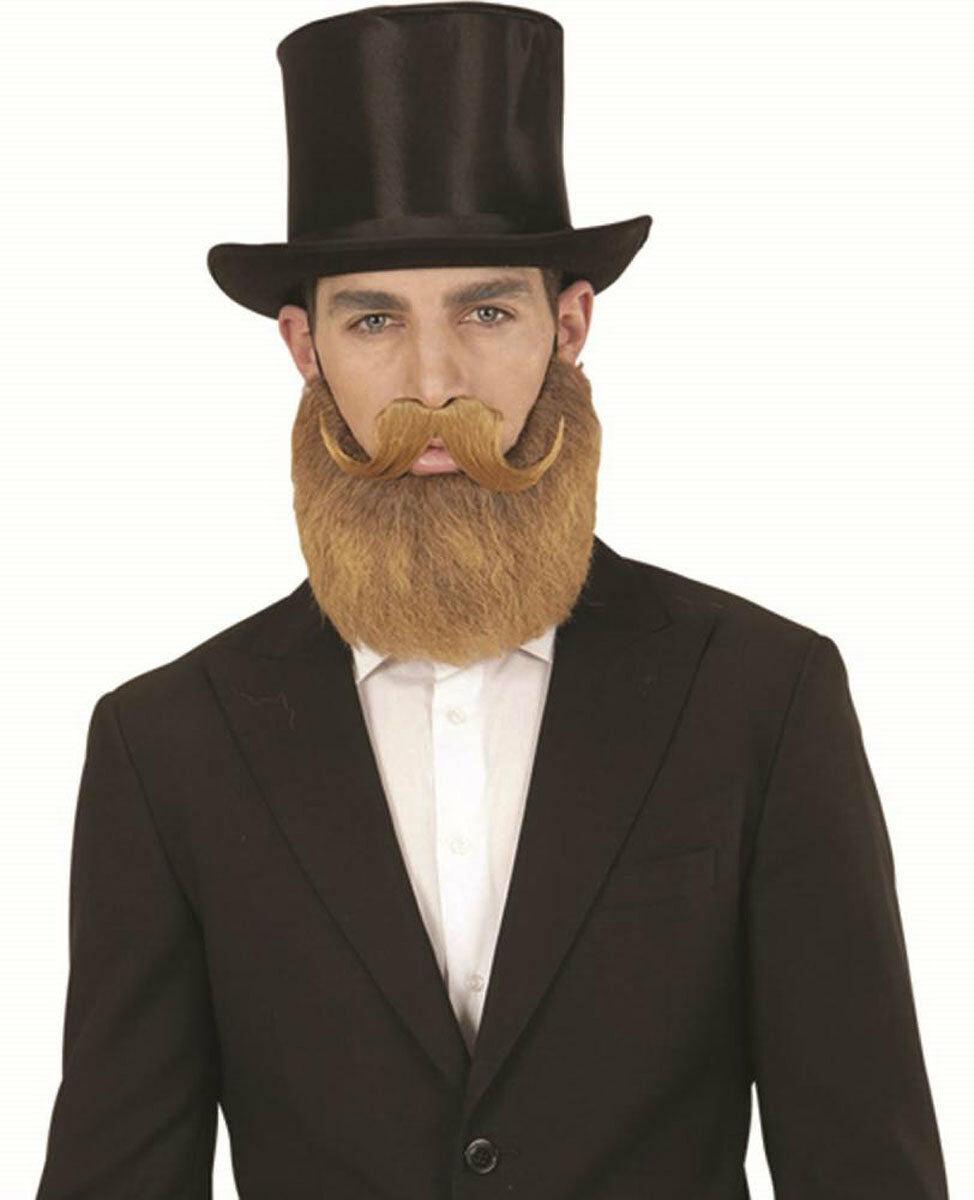 Mens Lord Old English Blonde Beard With Moustache Gentleman Fancy Dress - Labreeze