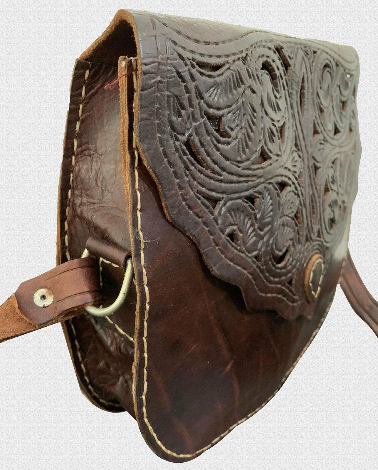 Moroccan Leather Handmade Small Brown Saddler Travel Bag Shoulder Bag - Labreeze