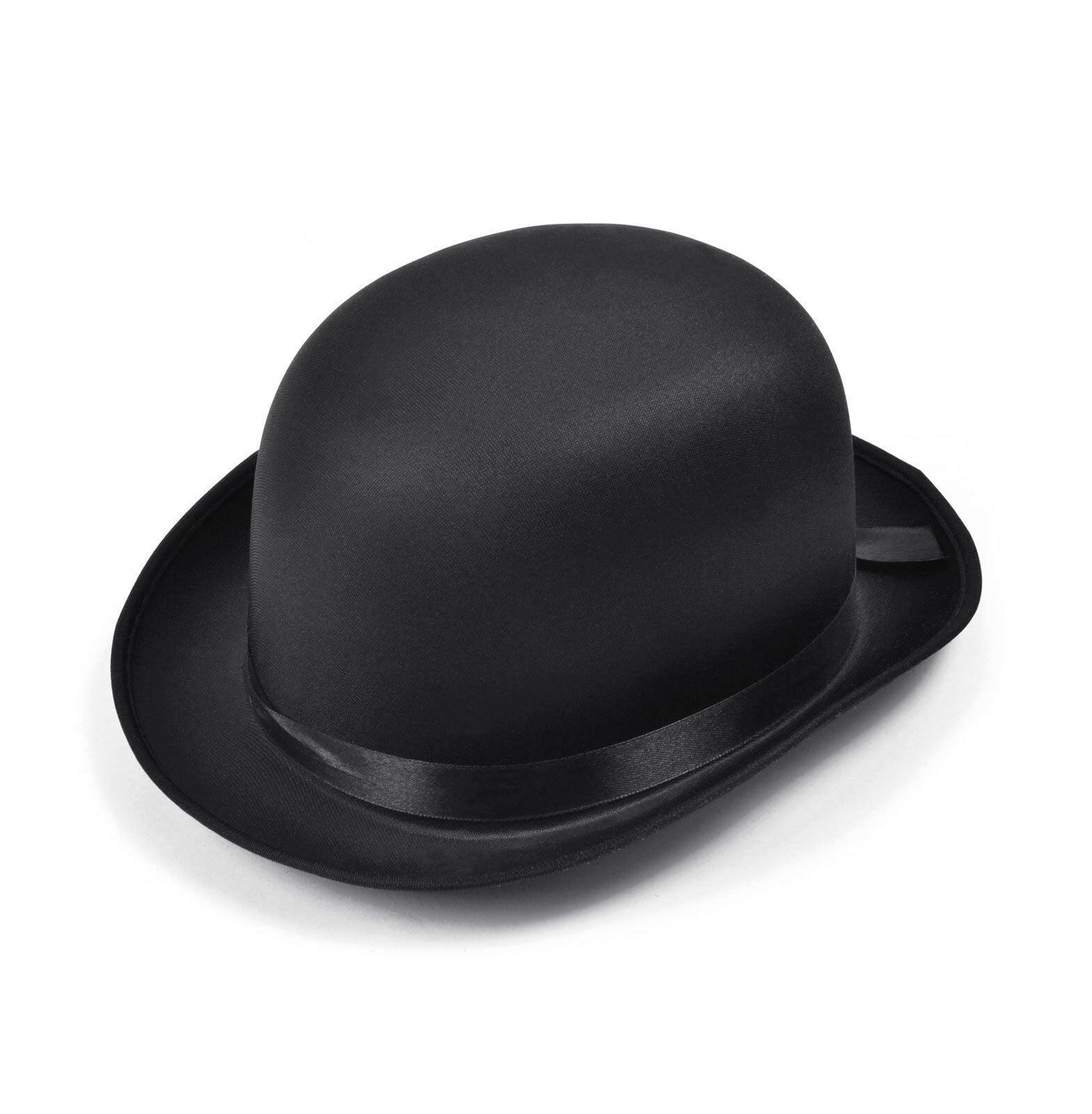 New Adults Bowler Hat Black Satin Finish High Quality Hat - Labreeze