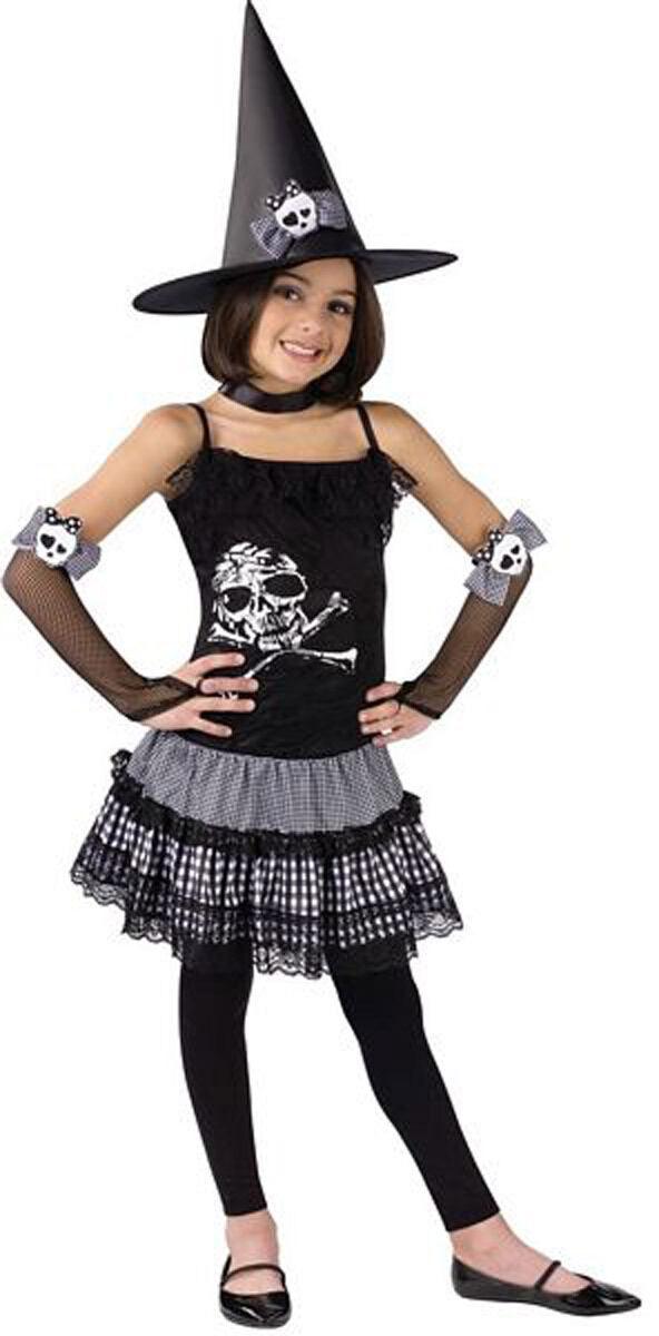 New Girls Funky Witch Children Costume Halloween Fancy Dress Costume - Labreeze