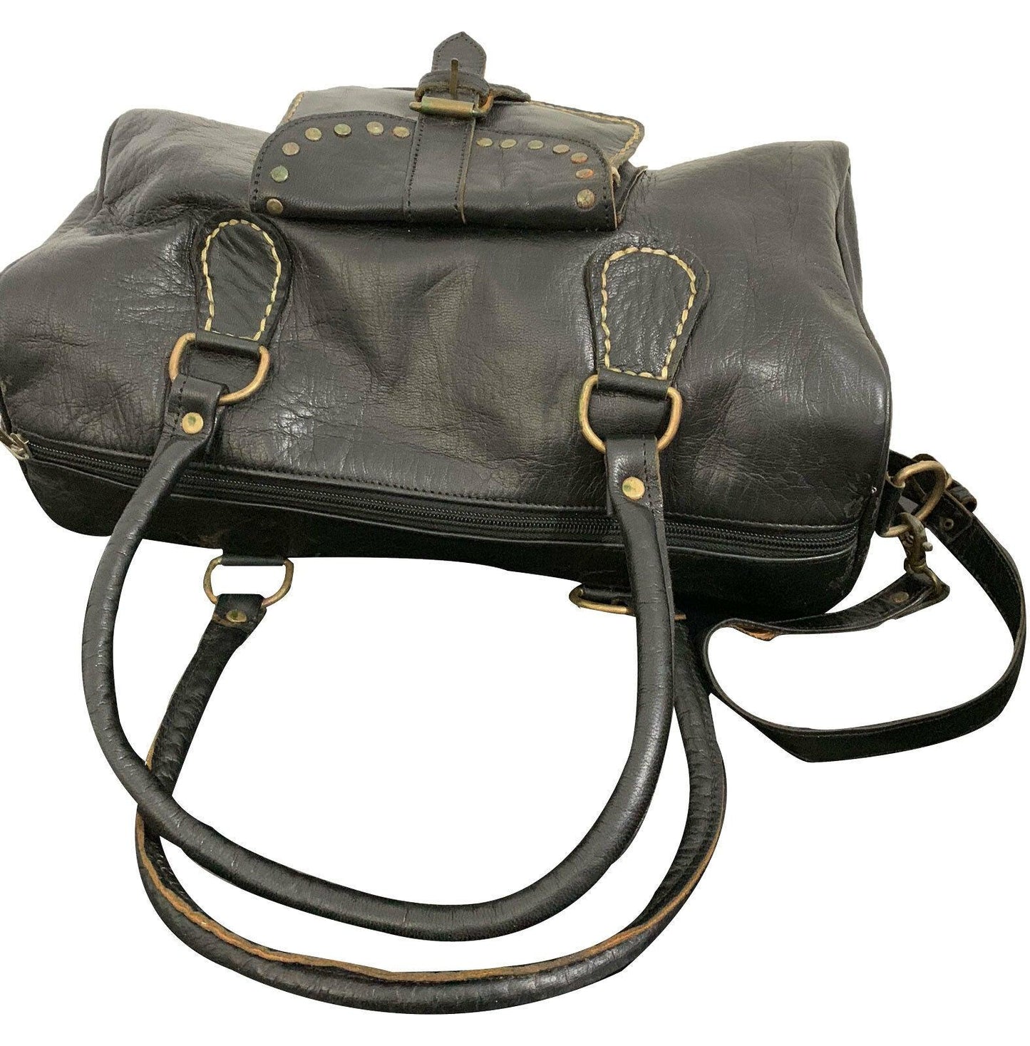 One Small Zip Pocket Inside and One Outside With Buckle Moroccan Real Leather Ha - Labreeze