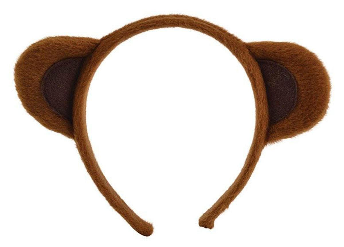 Soft Fur Animal Ears on Headband Monkey Mouse Bear Book Day Fancy Dress - Labreeze