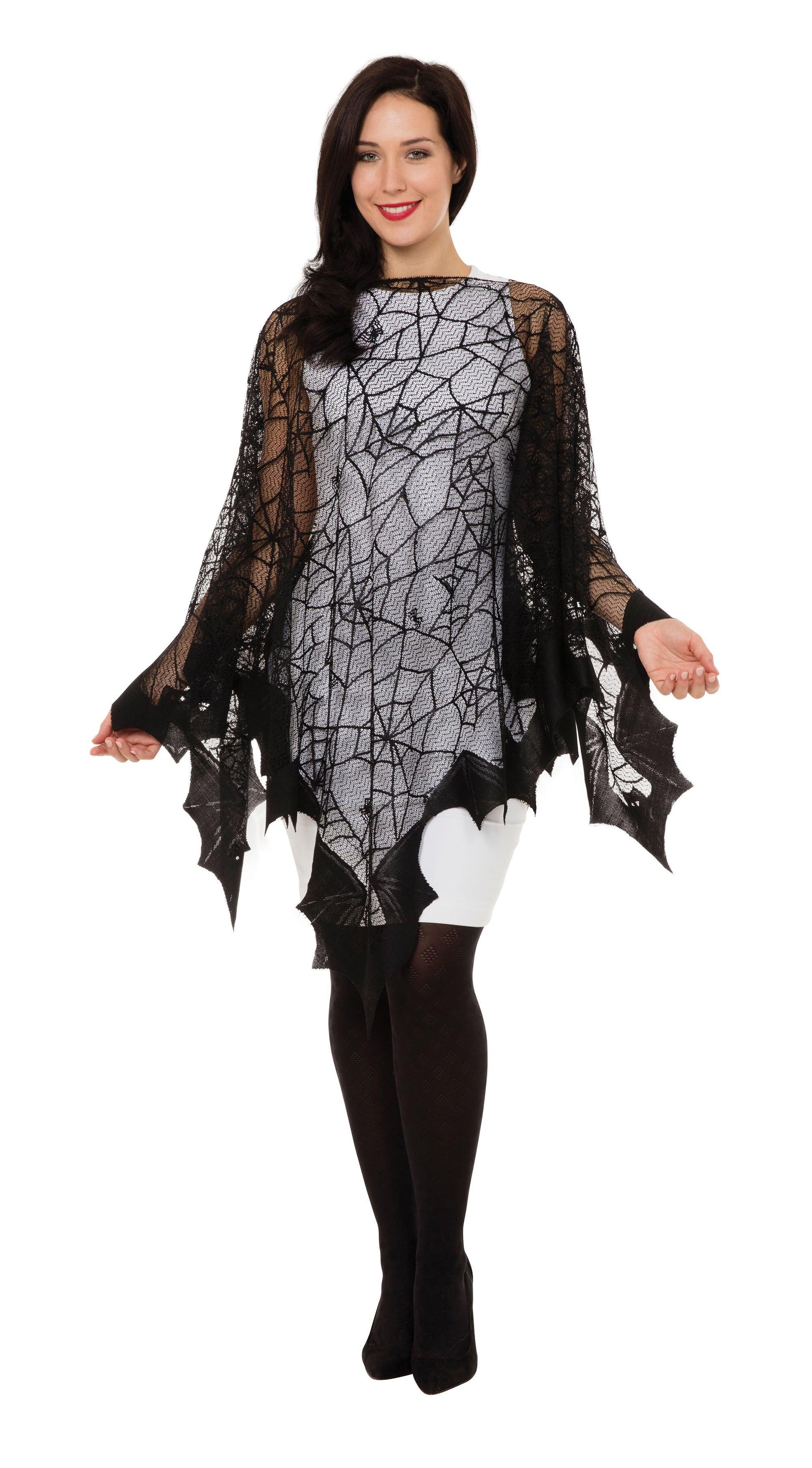 Spider Web &amp; Bat Fishnet Cape - Labreeze