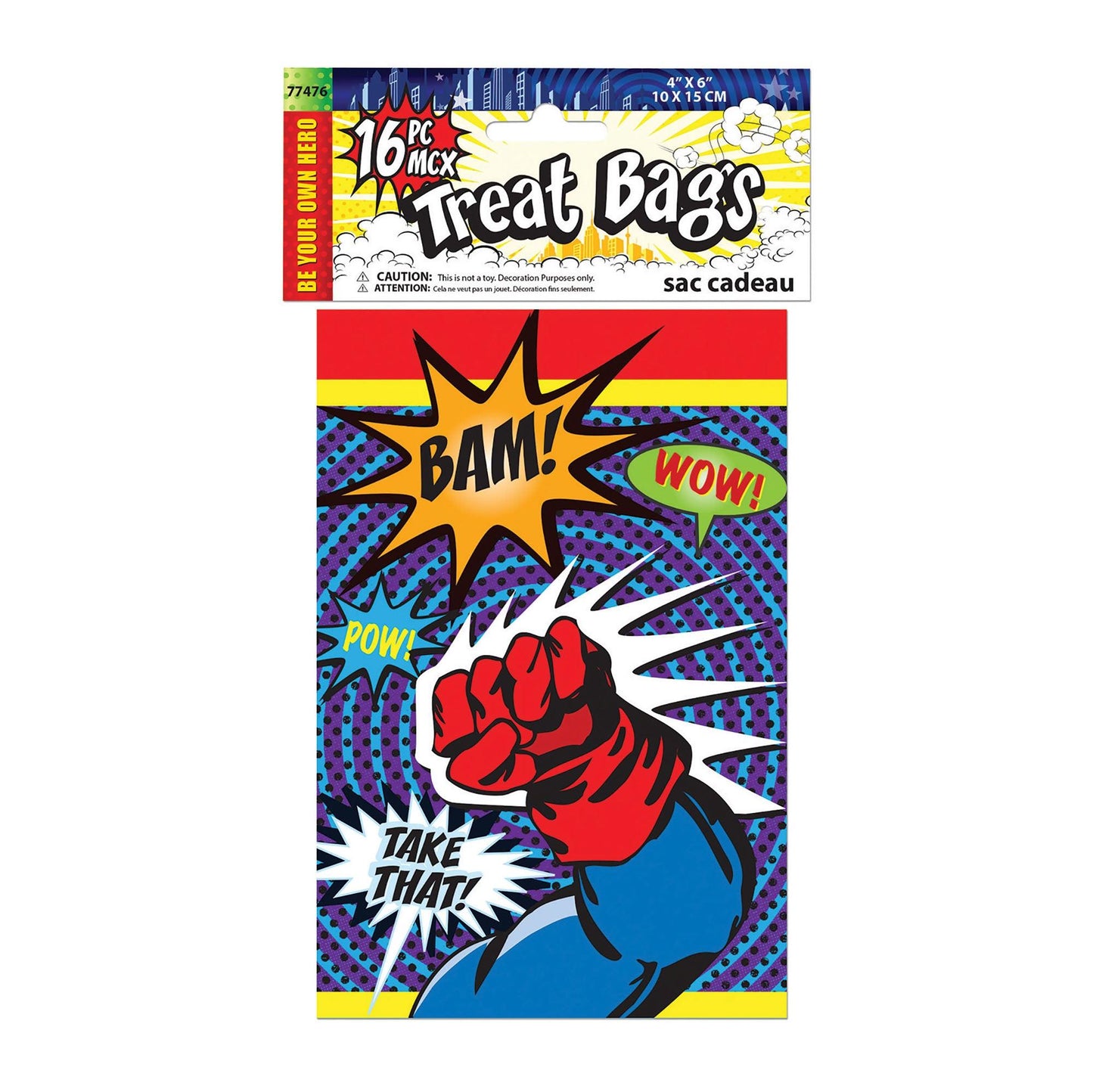 Super Hero Party Ware Treat Bags - Labreeze